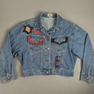 Vintage Zana Di Denim Cropped Jean Jacket Women's Size Medium 80's